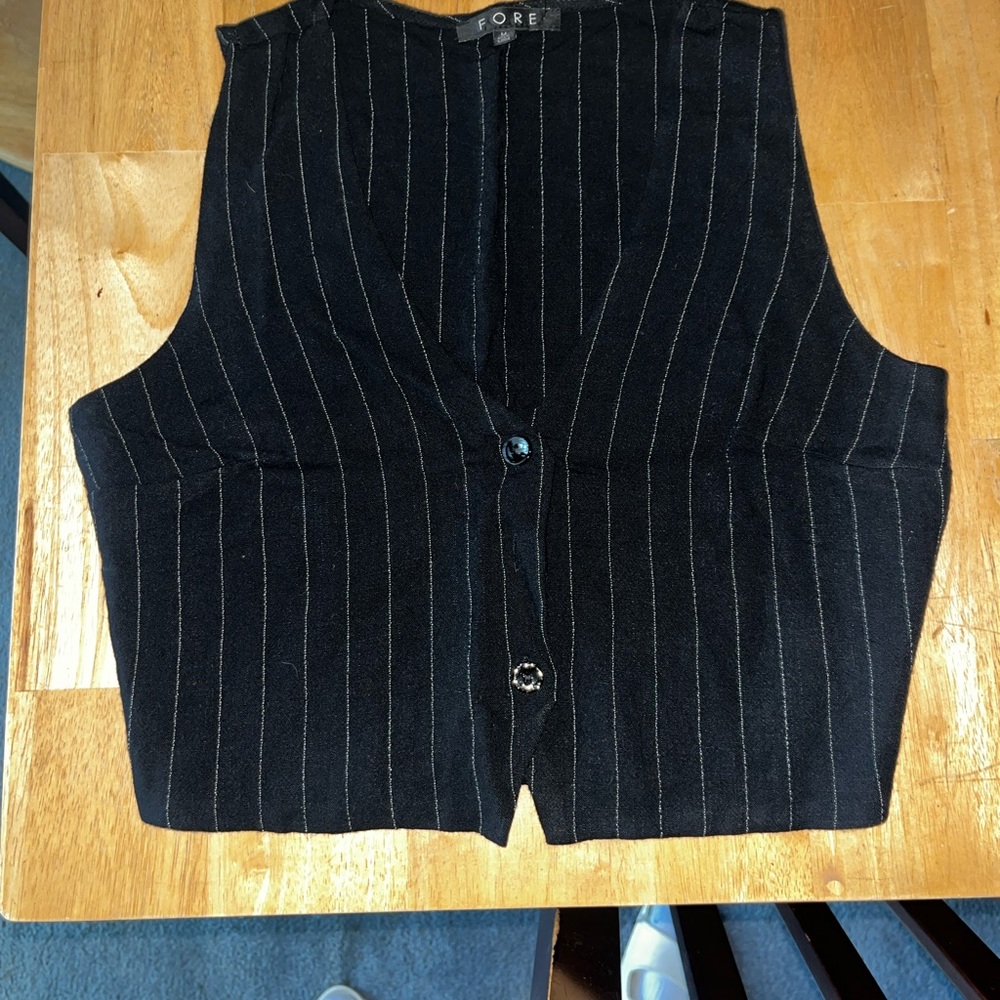 Black Pinstripe Vest